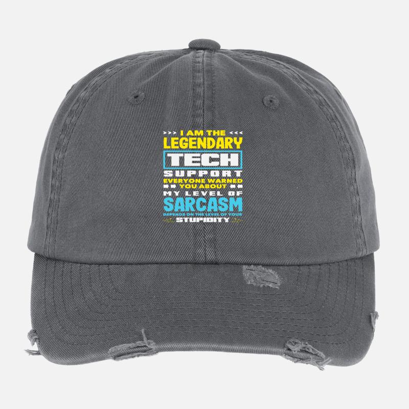 Soutien technique légendaire Sarcasme Admin IT Casquette vintage effet usé Flexfit