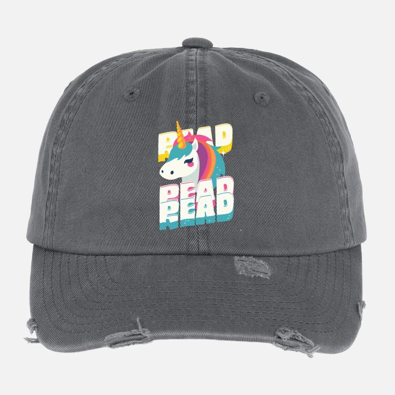 3x_Read - Licorne Casquette vintage effet usé Flexfit