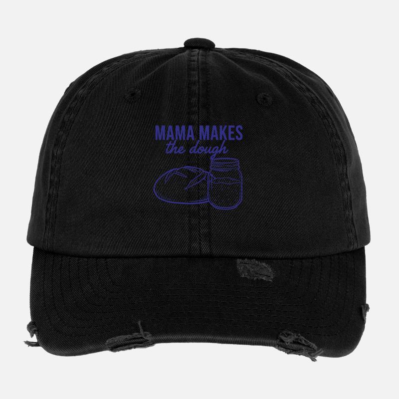 Sourdough Mama Makes The Dough Bread Baking Baker Flexfit Vintage Destroyed Cap