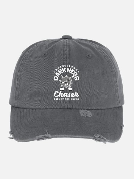 Solar eclipse 2026, August 12 - Flexfit Vintage Destroyed Cap - dark grey - Front