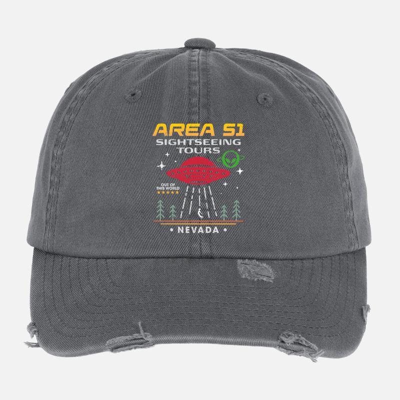 Area 51 Sightseeing Tours Flexfit Vintage Destroyed Cap