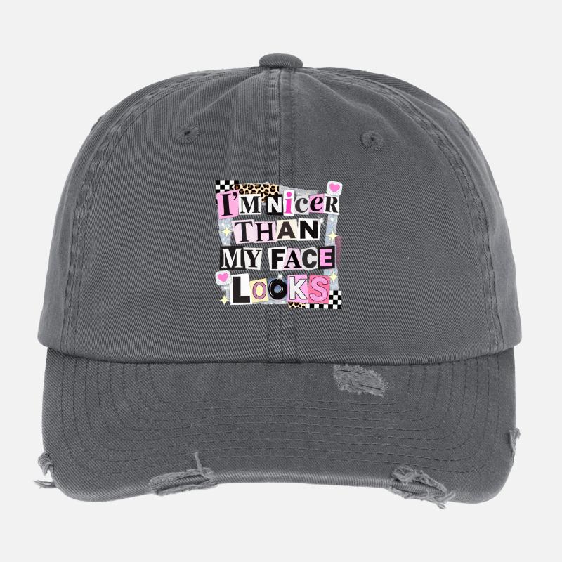Plus joli que mon visage n’en a l’air Casquette vintage effet usé Flexfit