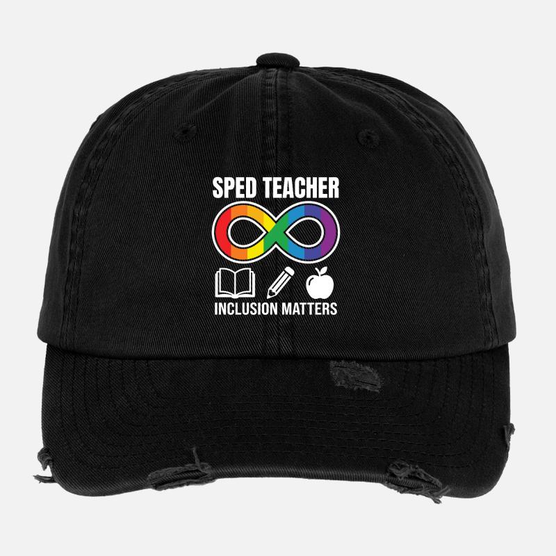 SPED Teacher Inclusion Matters - Flexfit Vintage Destroyed Cap - black