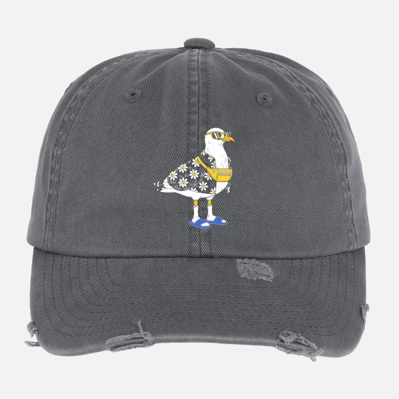 Mouette marguerite en look d’été Casquette vintage effet usé Flexfit