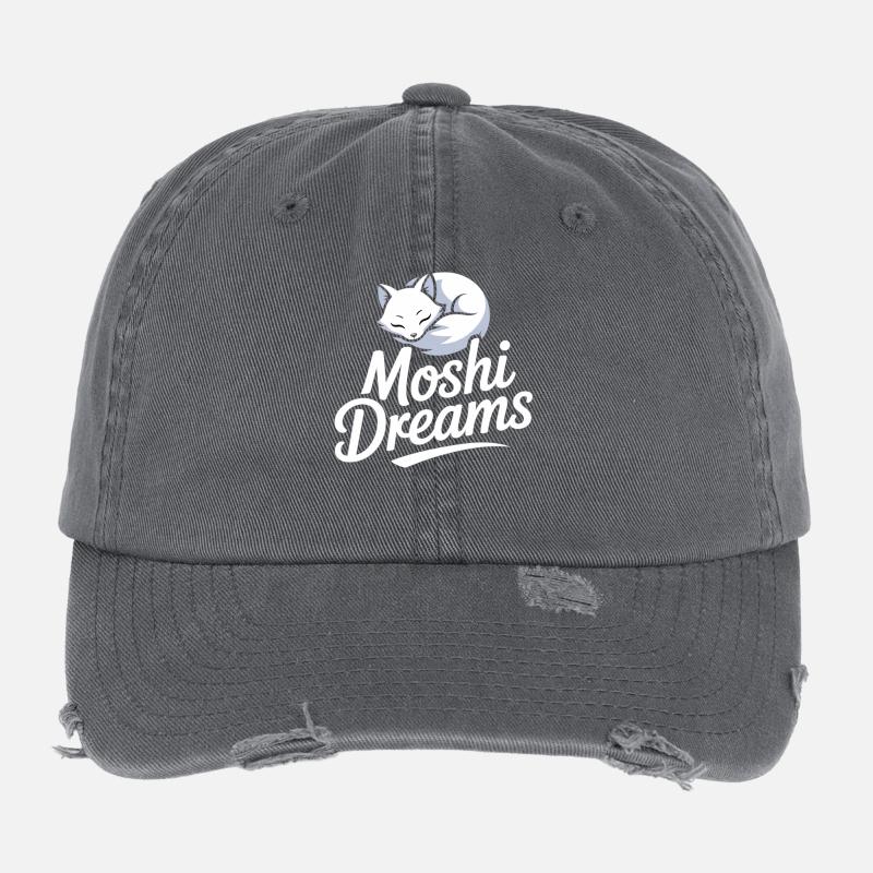 Chemise de chat Moshi Dreams Chats adormits mignons Casquette vintage effet usé Flexfit