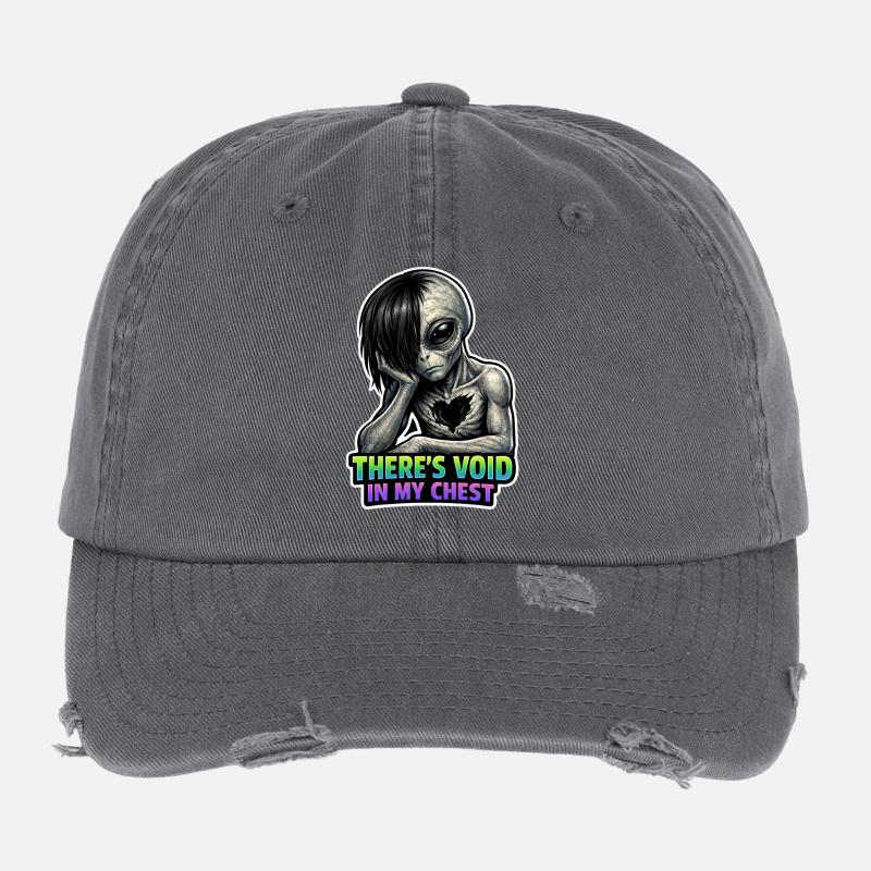 Alien-liebhaber, Lustiger Alien, Süßer Alien, Emo, Flexfit Vintage Destroyed Cap