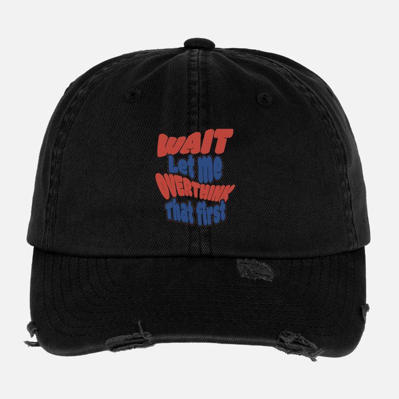 Warte Let me overthink that! Flexfit Vintage Destroyed Cap
