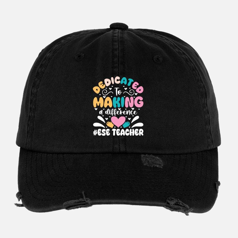 Cadeaux pour les enseignants ESE - Casquette vintage effet usé Flexfit - noir