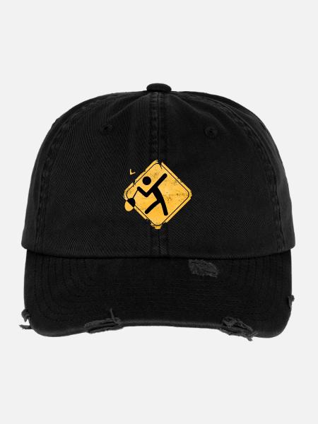 Signe YoYo Diamant Jaune - Casquette vintage effet usé Flexfit - noir - Devant