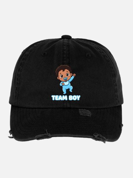 Team Boy Bébé Mignon Design - Casquette vintage effet usé Flexfit - noir - Devant