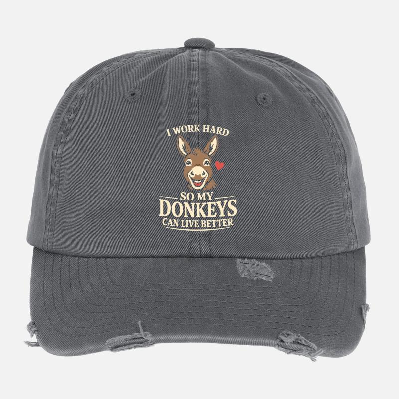 Esel-liebhaber Esel Lustiger Esel Bauernhoftier Flexfit Vintage Destroyed Cap