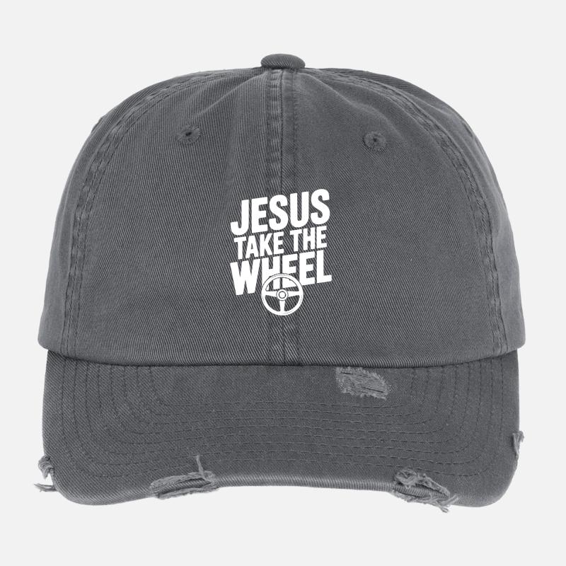 Jesus Take the Wheel Flexfit Vintage Destroyed Cap