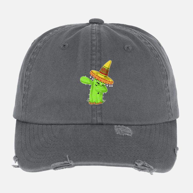 Dabbing Cactus Mexikanisches Hemd Flexfit Vintage Destroyed Cap