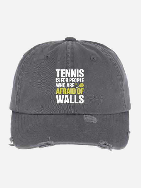 Padel Tennis Is For People Who Are Afraid Of Walls - Flexfit Vintage Destroyed Cap - dark grey - Front