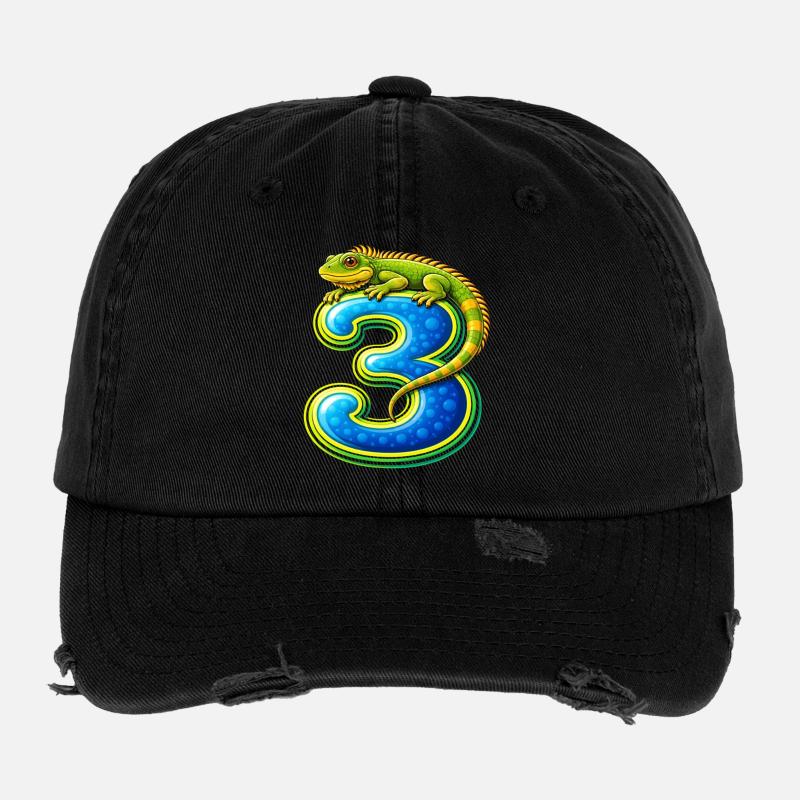 Drachenzahl Drei Blau Flexfit Vintage Destroyed Cap