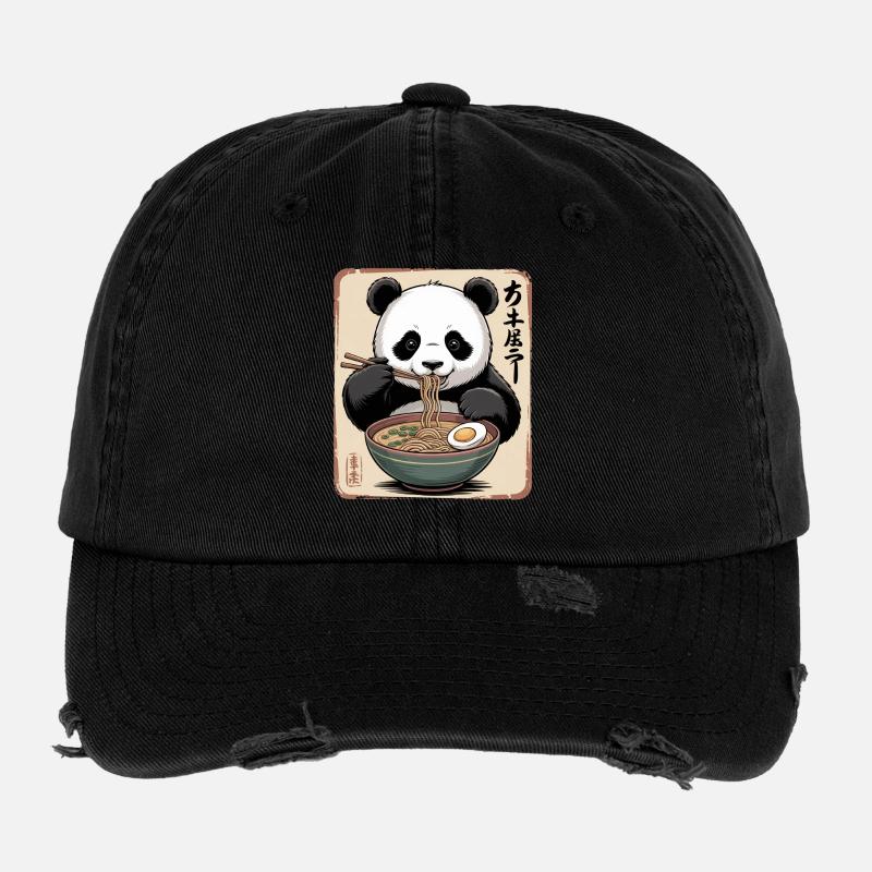 Panda Ramen Feast Flexfit Vintage Destroyed Cap