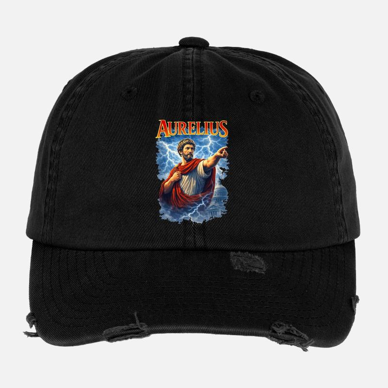 Portrait de Marc Aurèle Casquette vintage effet usé Flexfit
