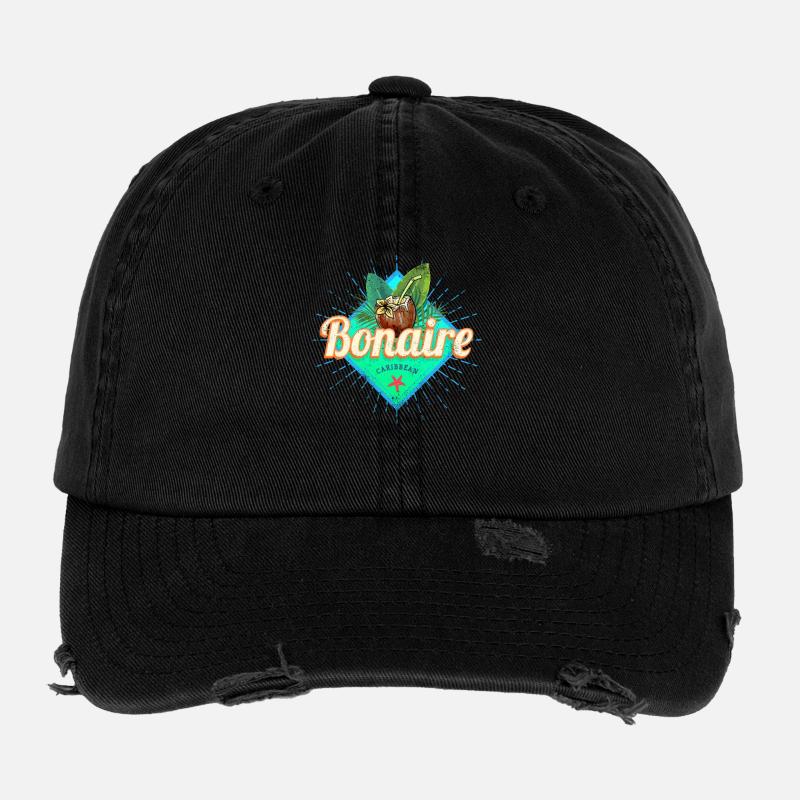 Souvenir vintage de vacances dans les Caraïbes de Bonaire Casquette vintage effet usé Flexfit