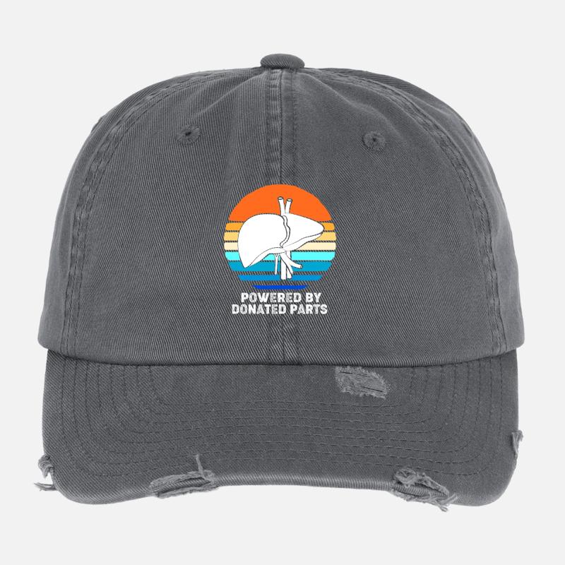 Organ Spender Leber Organspender Leberspende Flexfit Vintage Destroyed Cap