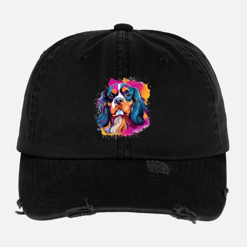 Chien épagneul, Cavalier King Charles Casquette vintage effet usé Flexfit