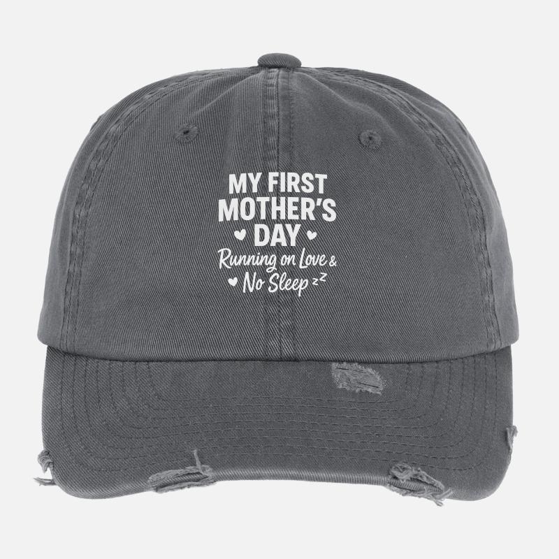 Erster Muttertag Humor Mama Geschenkidee Familie Flexfit Vintage Destroyed Cap