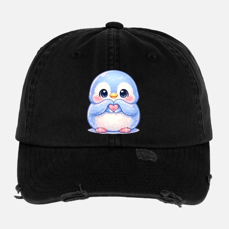 Zarter Pinguin Herzfreund Flexfit Vintage Destroyed Cap