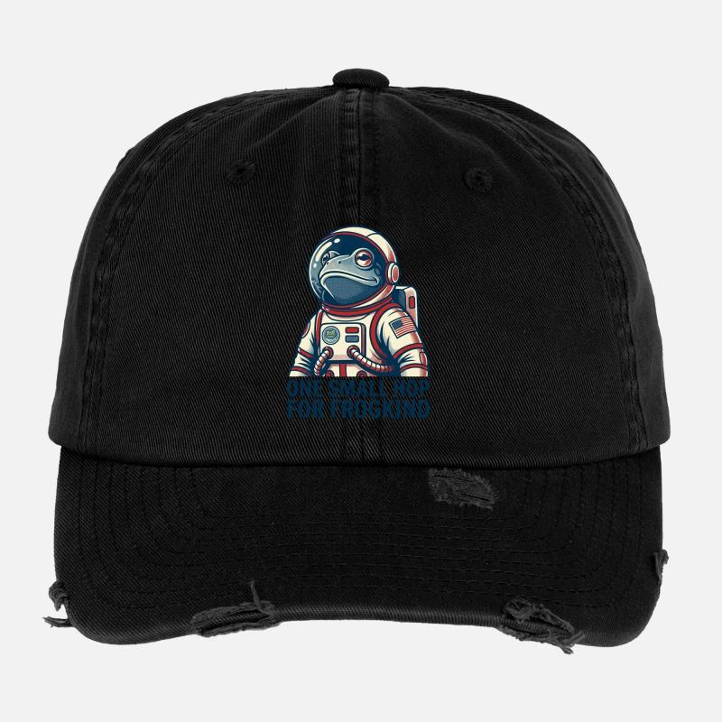 Un petit saut pour l’astronaute grenouille spatiale de la race Casquette vintage effet usé Flexfit