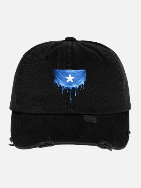 Art de la chute du drapeau somalien - Casquette vintage effet usé Flexfit - noir - Devant
