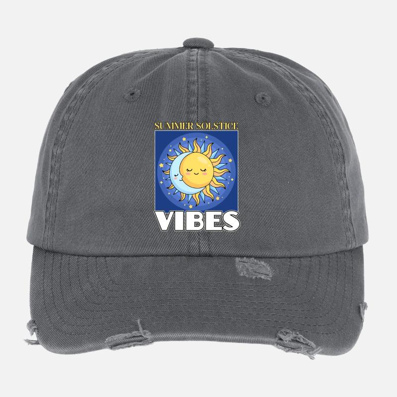 Litha Pagan: Sommersonnenwende, Mittsommer, Mittsommer, Mittsommer. Flexfit Vintage Destroyed Cap