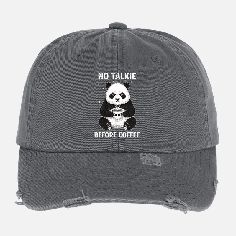 Pas de conversation devant un panda amateur de café Casquette vintage effet usé Flexfit