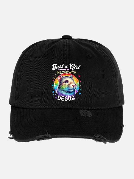 Degu Mädchen Degu - Flexfit Vintage Destroyed Cap - Schwarz - Vorne