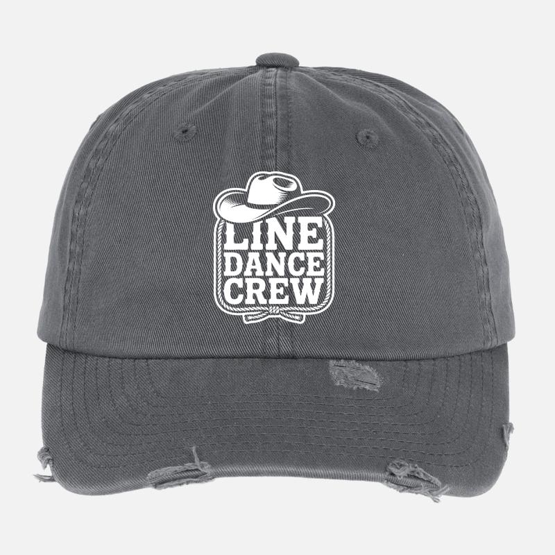 Line Dance Crew Logo Flexfit Vintage Destroyed Cap