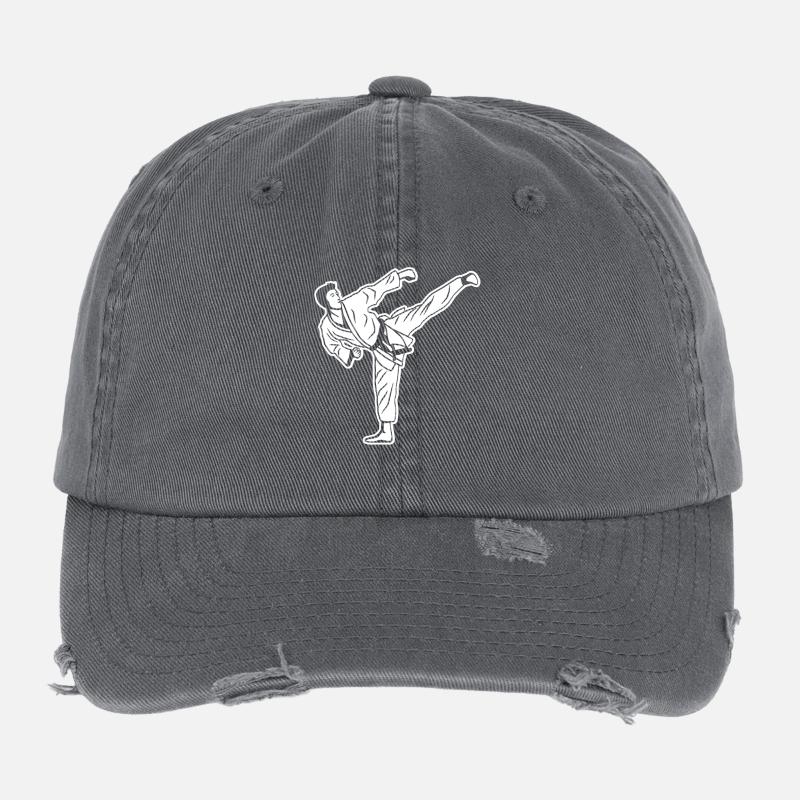 Karate Boy Casquette vintage effet usé Flexfit