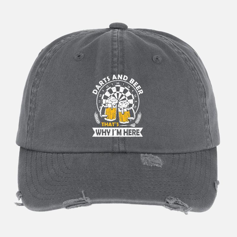 Dart- und Bier-Toast-Design Flexfit Vintage Destroyed Cap