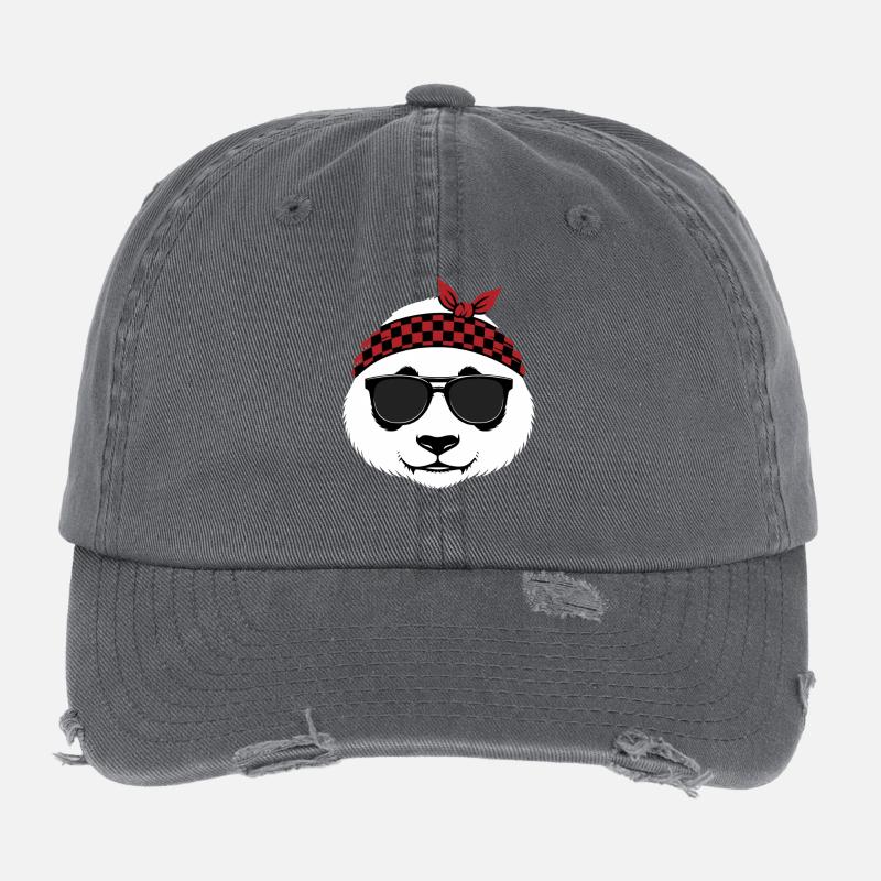 Lunettes de soleil Cool Panda Bear Casquette vintage effet usé Flexfit