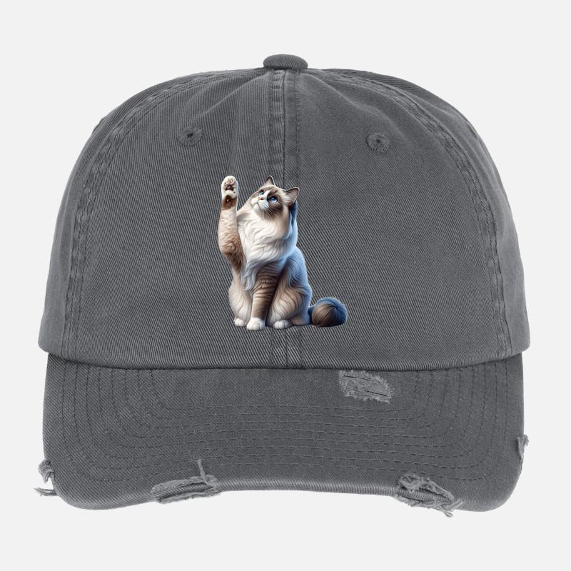 Ragdoll Katze Ragdoll Cat Flexfit Vintage Destroyed Cap