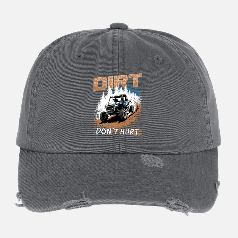 UTV Off Road 4 Wheeler Side by side Flexfit Vintage Destroyed Cap