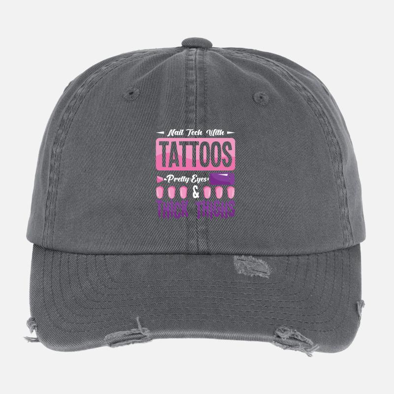 Nageldesigner Nageldesignerin Kosmetik Nagelstudio Flexfit Vintage Destroyed Cap