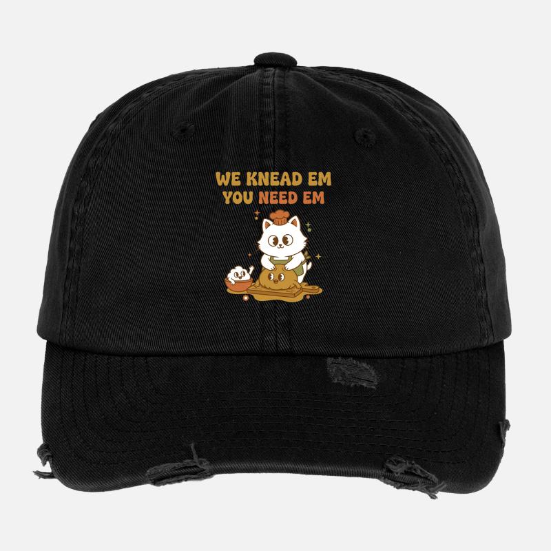 Sourdough Bread Baking We Knead Em You Need Em Flexfit Vintage Destroyed Cap