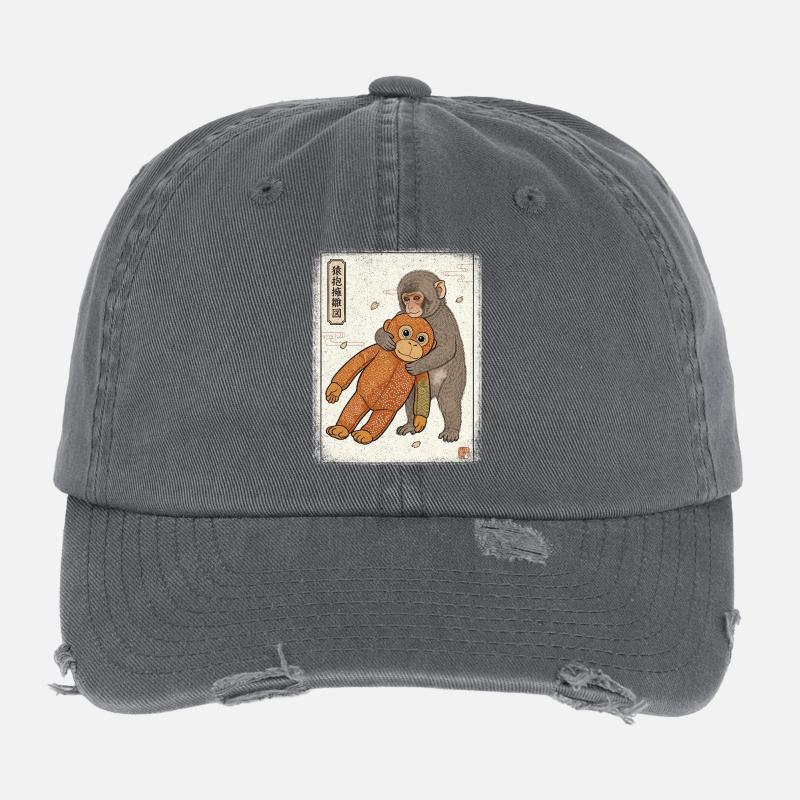 Ukiyo-e Baby Monkey Punch Flexfit Vintage Destroyed Cap