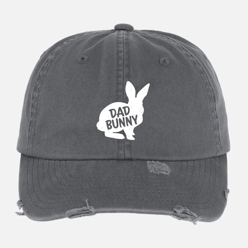 Graphisme de silhouette Papa Lapin Casquette vintage effet usé Flexfit