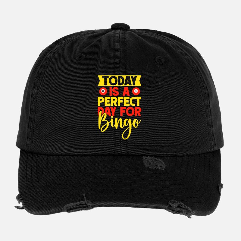 Bingo Game Today Is A Perfect Day Bingo Flexfit Vintage Destroyed Cap