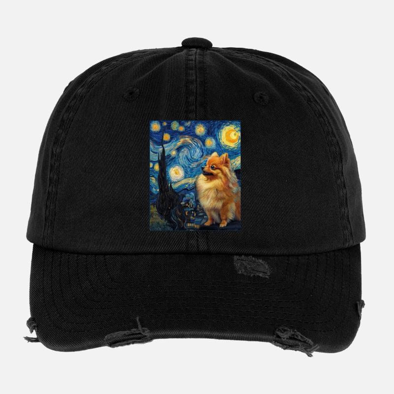 Zwergspitz Spitz Pomeranian Casquette vintage effet usé Flexfit