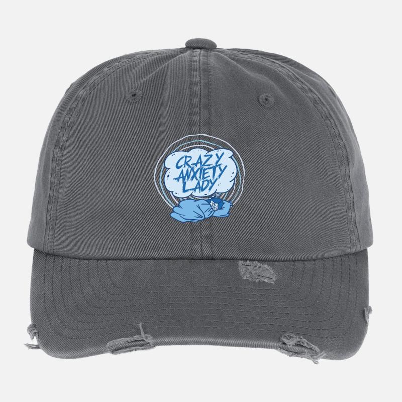 Anxiety Disorder Anxiety Disorders Crazy Anxiety Lady Flexfit Vintage Destroyed Cap