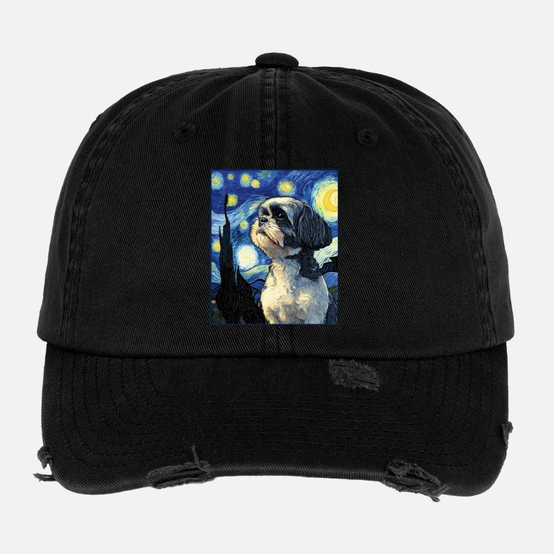 Shih Tzu Casquette vintage effet usé Flexfit