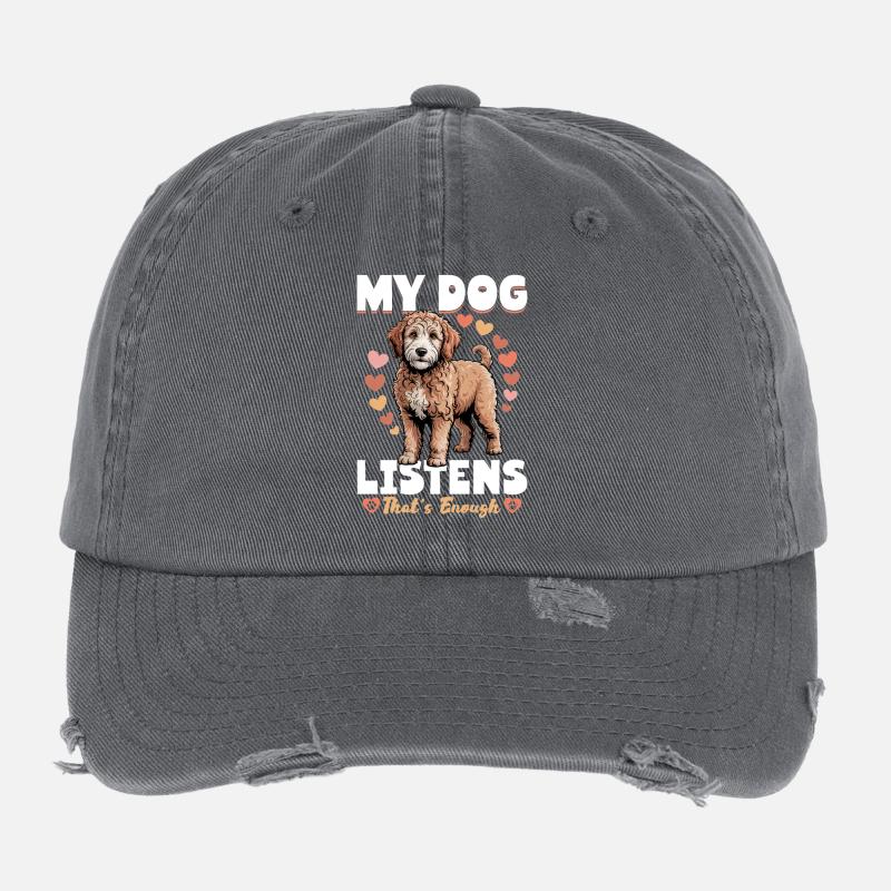 Goldendoodle Dog Breed Flexfit Vintage Destroyed Cap