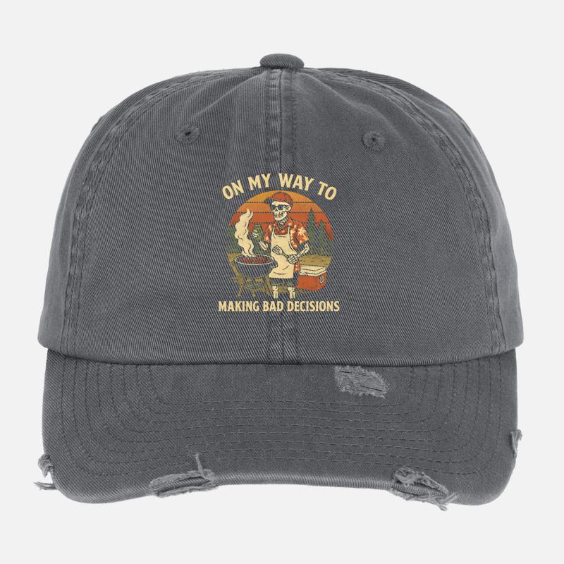 Humour percutant en route vers de mauvaises décisions Casquette vintage effet usé Flexfit