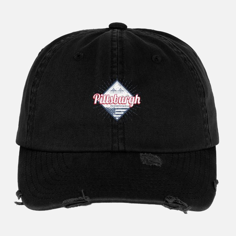 Pittsburgh City, États-Unis, Pennsylvanie Casquette vintage effet usé Flexfit