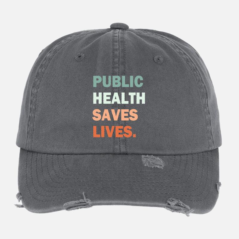 La santé publique sauve des vies Typographie du gradient Casquette vintage effet usé Flexfit