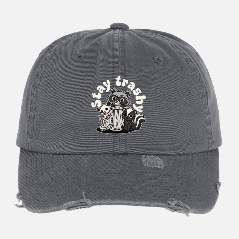 Reste Raton laveur Opossum Skunk Casquette vintage effet usé Flexfit